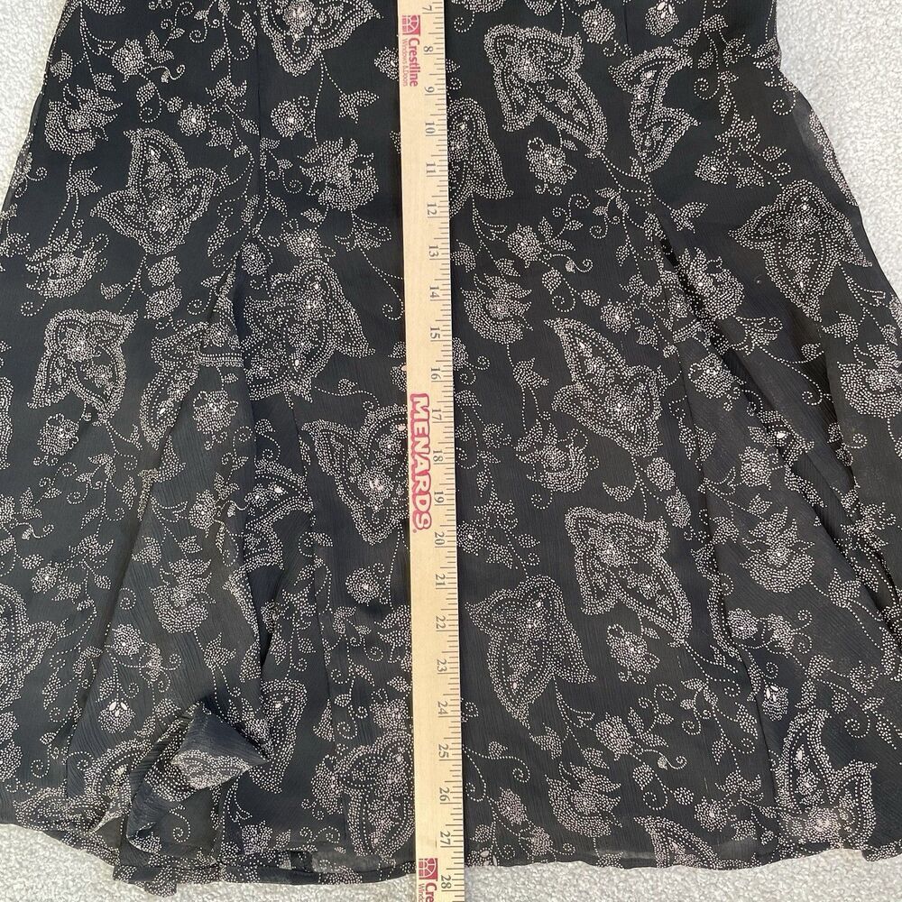 Evan-Picone Vintage Cottagcore Midi Skirt Floral Print Flowy Black Women's 6 - Picture 11 of 11